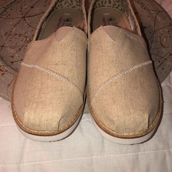 BOBS 8.5 by Sketchers Memory Foam Linen Canvas Slip On Flats Shoes - Picture 7 of 13